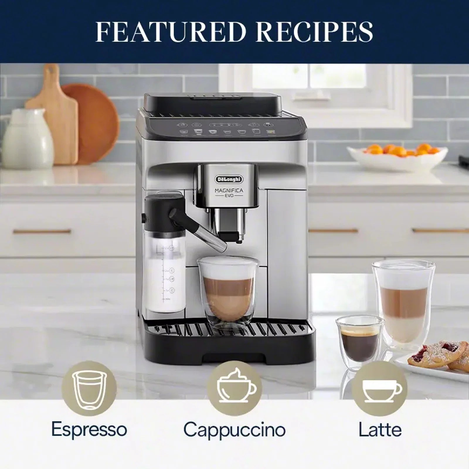 De'Longhi Magnifica Evo Fully Automatic Espresso Machine with LatteCrema System | Bean-to-Cup Coffee Maker for Barista-Quality Coffee at Home