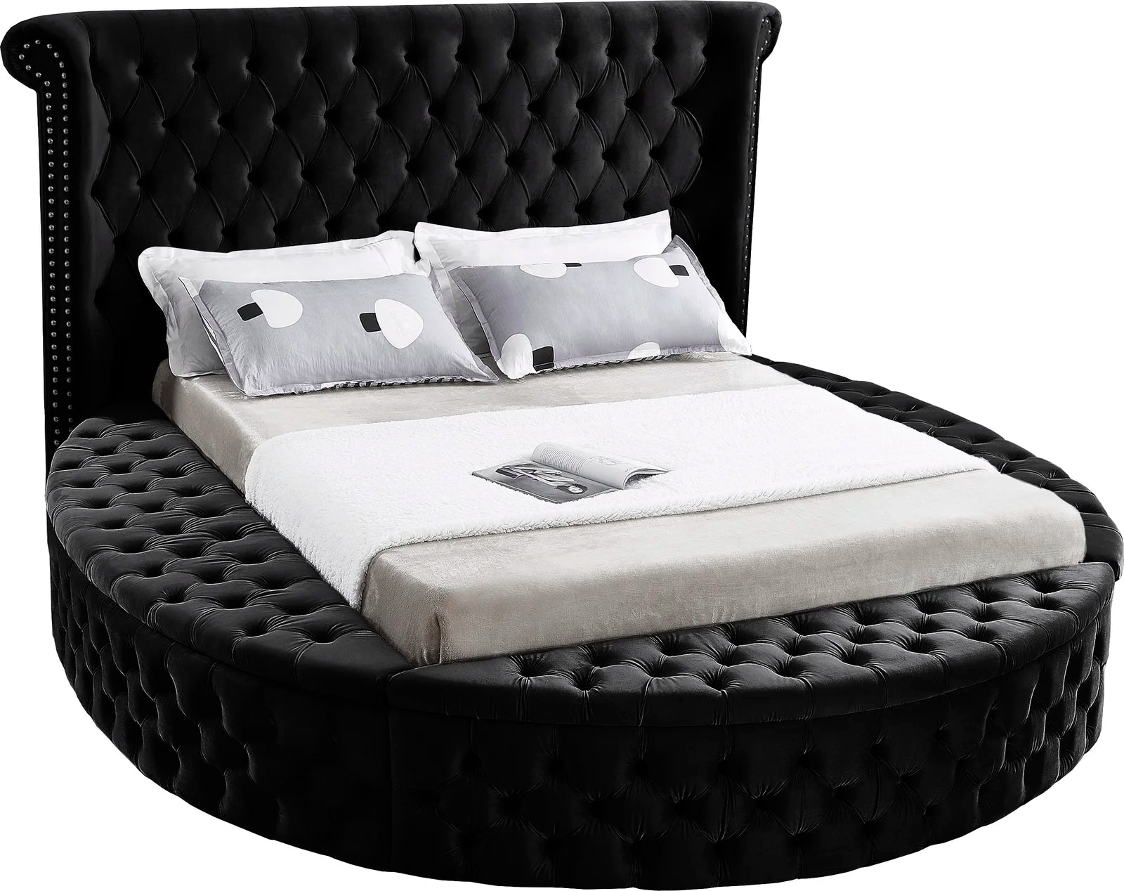 Dorgan Tufted Upholstered Platform Bed with Storage | Low Profile Design, Button-Tufted Headboard, and Spacious Underbed Drawers