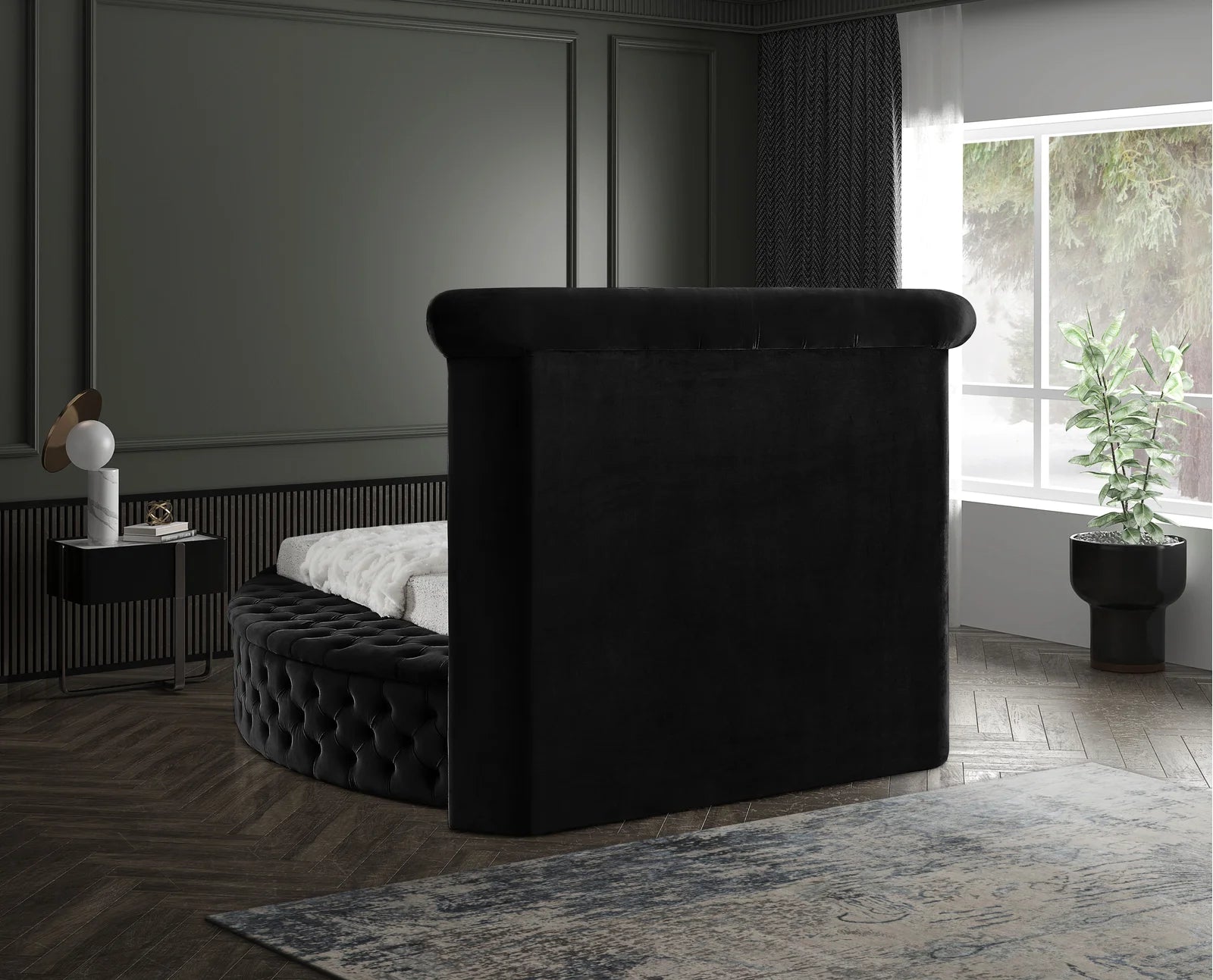 Dorgan Tufted Upholstered Platform Bed with Storage | Low Profile Design, Button-Tufted Headboard, and Spacious Underbed Drawers