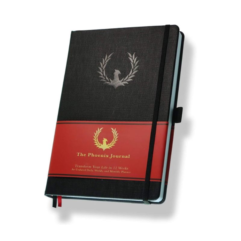 The Phoenix Journal – 12-Week Undated Goal Planner & Habit Tracker (Hardcover, Black)