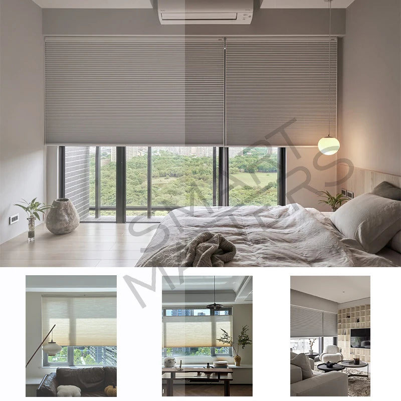 Smart Motorized Blackout Honeycomb Blinds – Alexa & WiFi Compatible
