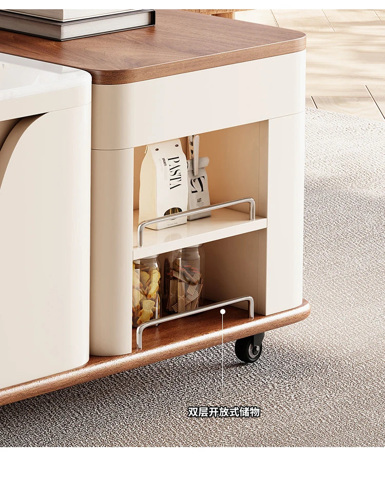 Apartamento Hotel Coffee Table Retractable Wood Household Minimalist Coffee Table Italian Drawer Tavolino Da Salotto Furniture