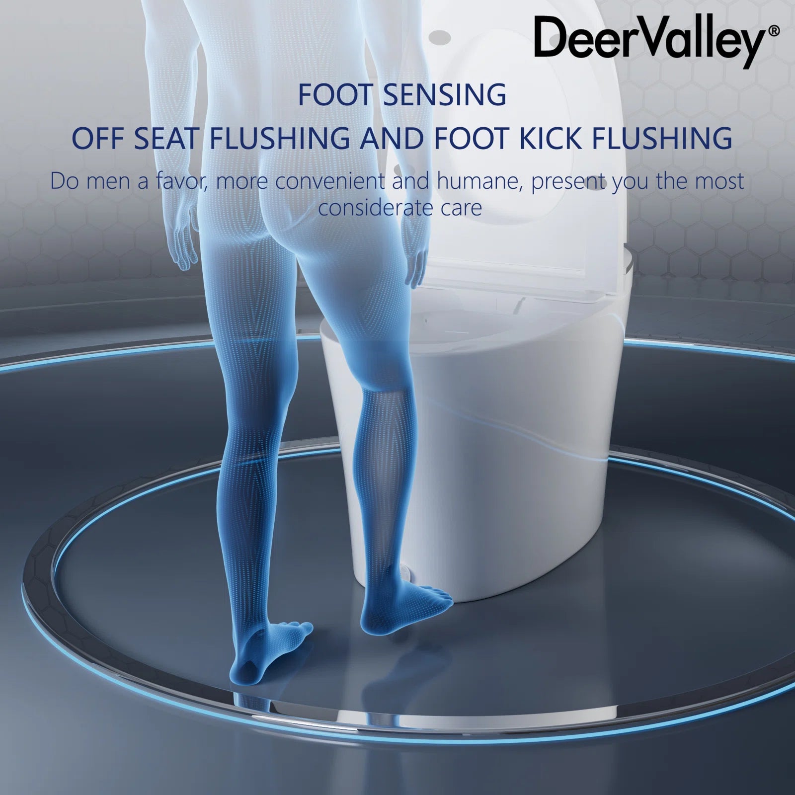 DeerValley Smart Bidet Toilet with Heated Seat | Quiet-Close, Auto Flush, Foot Kick Sensor, Blackout Power Flush | Advanced Comfort and Hygiene