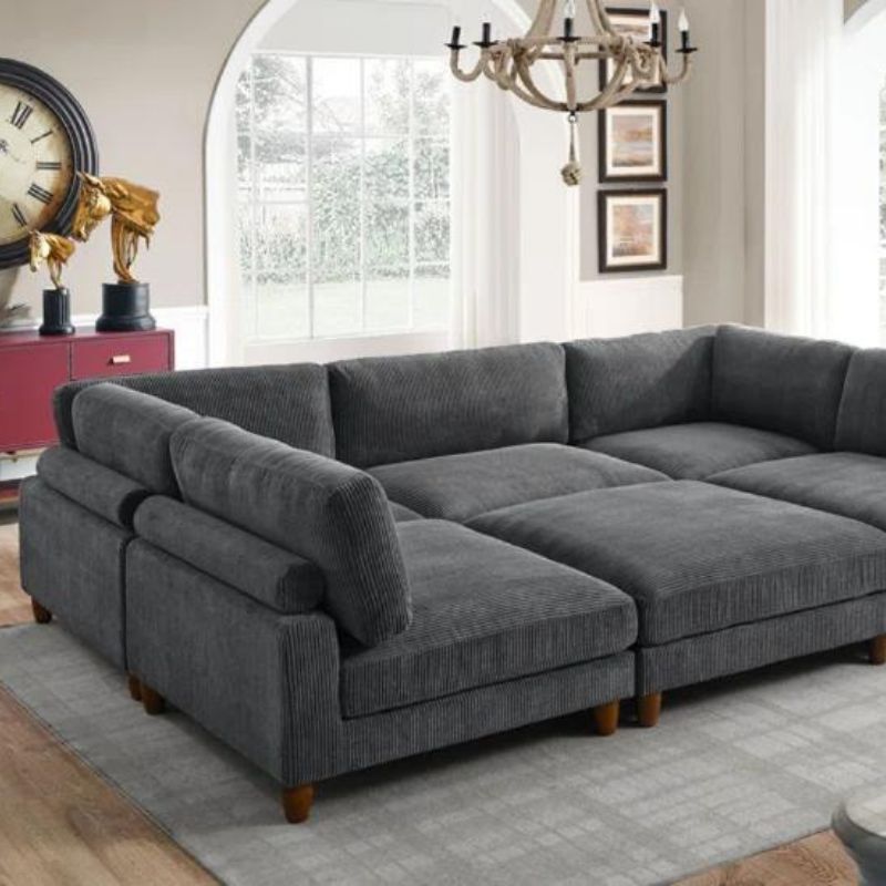 Espinosa 6 - Piece Corduroy Sectional
