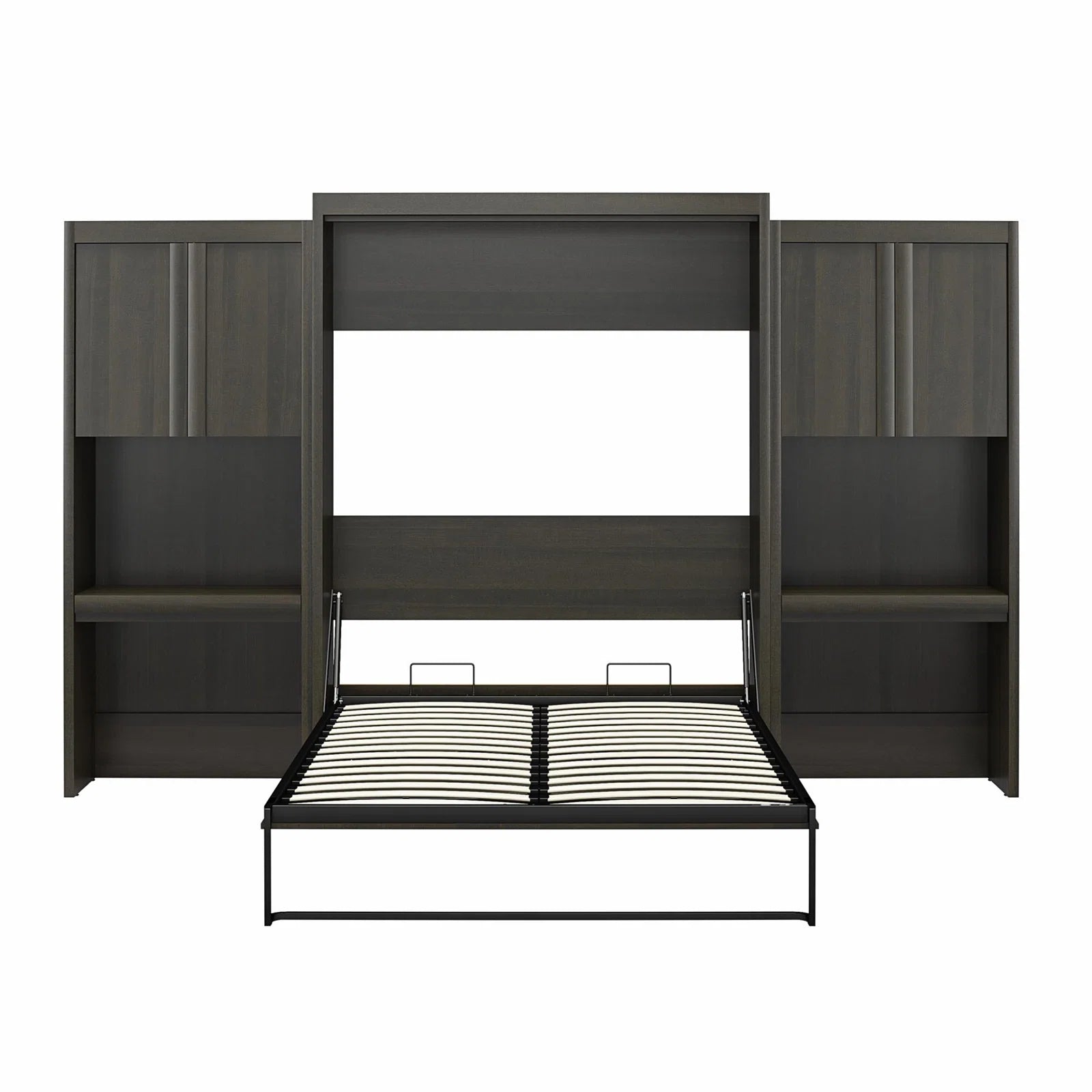 Wade Logan Wexford Murphy Storage Bed | Multifunctional Bed with 2 Vanity Desks, Cabinets & Drawers | Space-Saving Design for Modern Living
