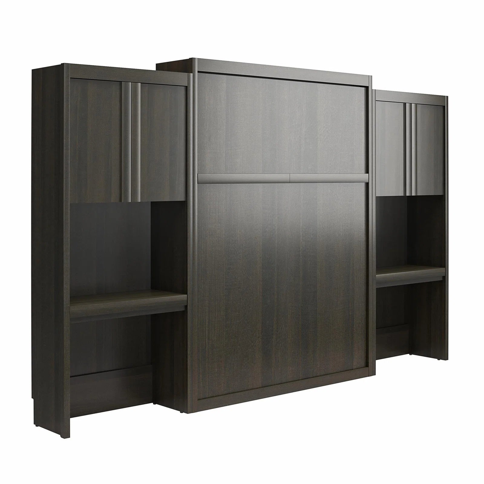 Wade Logan Wexford Murphy Storage Bed | Multifunctional Bed with 2 Vanity Desks, Cabinets & Drawers | Space-Saving Design for Modern Living