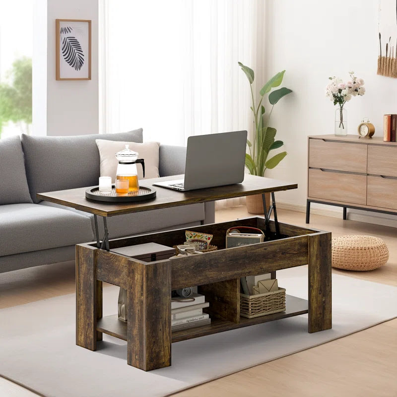 Sparta Black Lift Top Extendable Coffee Table with Storage