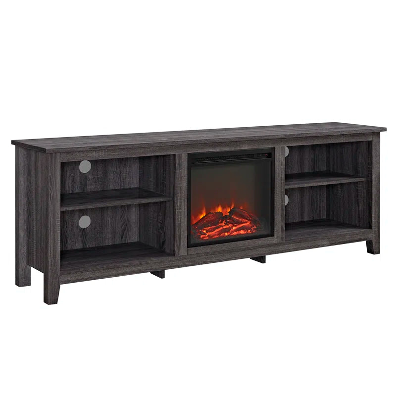 Kneeland 70" Open Storage TV Stand with Electric Fireplace
