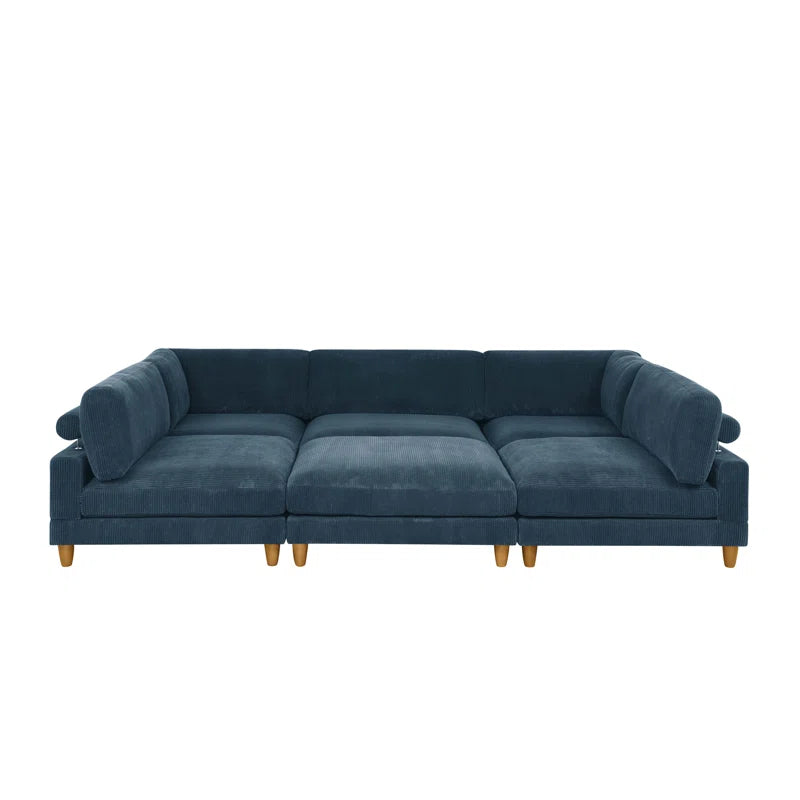 Espinosa 6 - Piece Slipcovered Corduroy Sectional