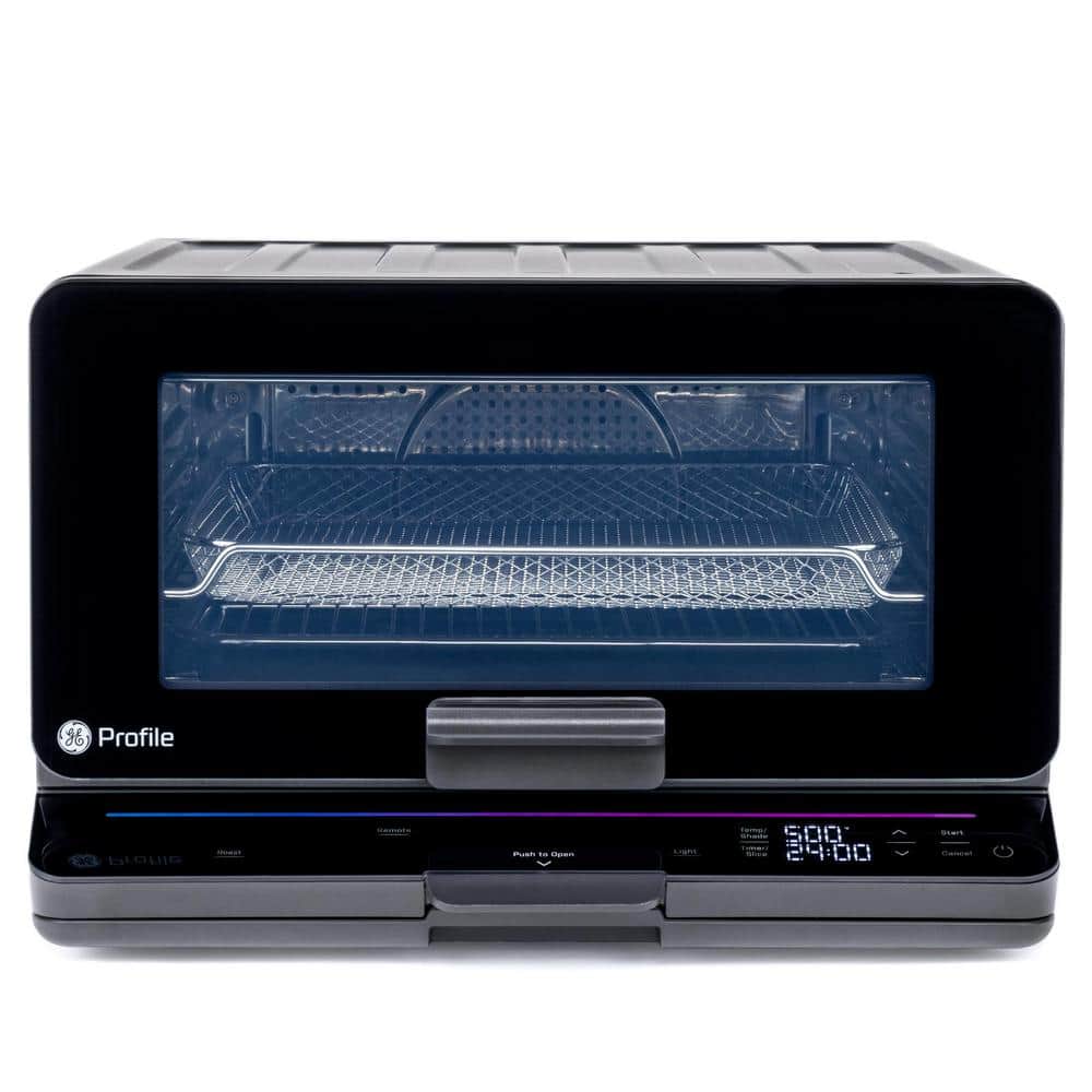 Profile 1,800 W No Preheat Black Toaster Oven with 11-Functions Incl Air Fry, Bake, Broil, and Pizza, Wifi Connected