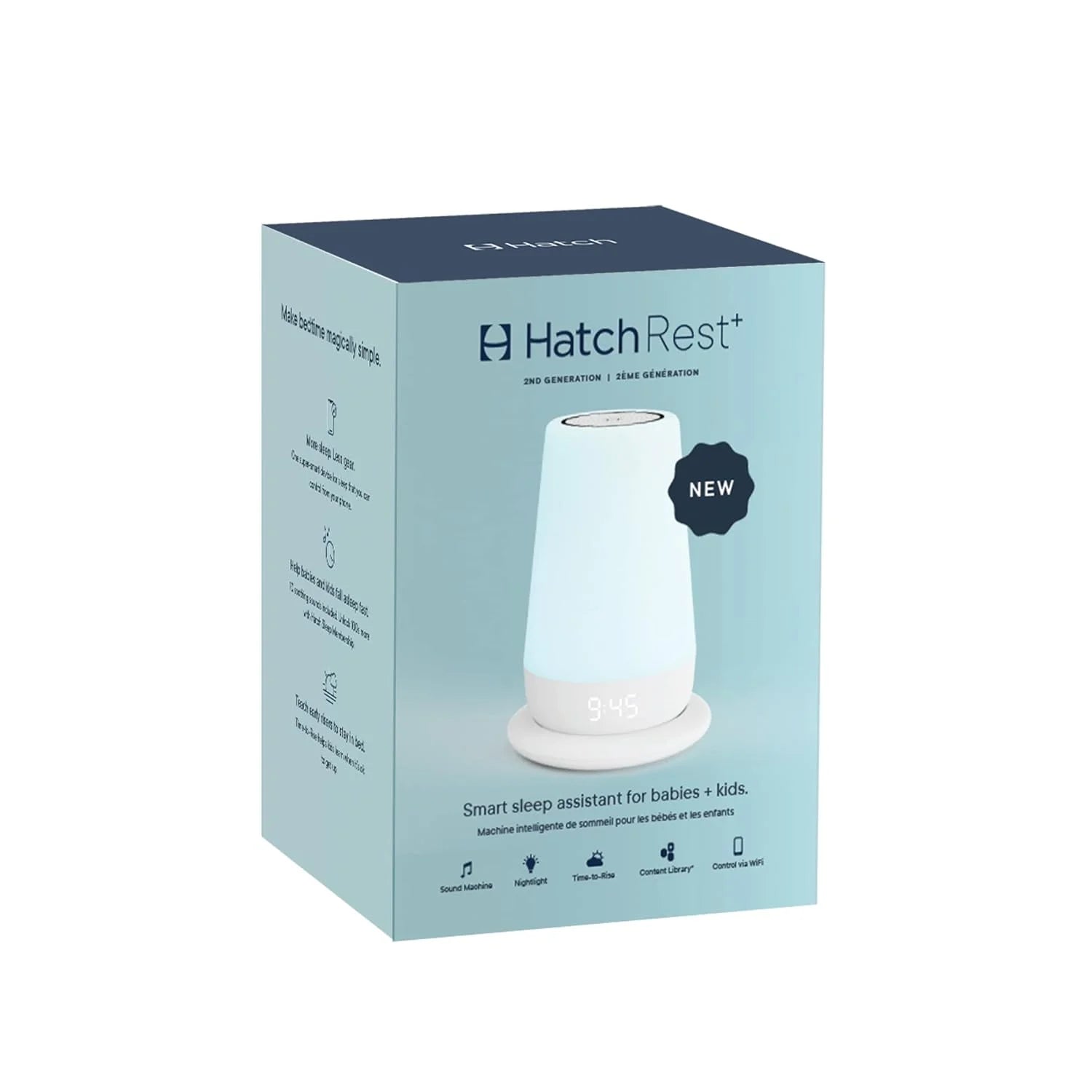 Rest+ 2Nd Gen All-In-One Sleep Assistant, Nightlight & Sound Machine with Back-Up Battery