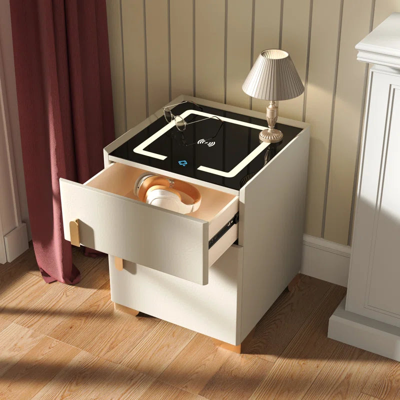 Wynton 1 - Drawer Nightstand (Pre-Assembled) with Safe Case, Wireless Charging, Led Light