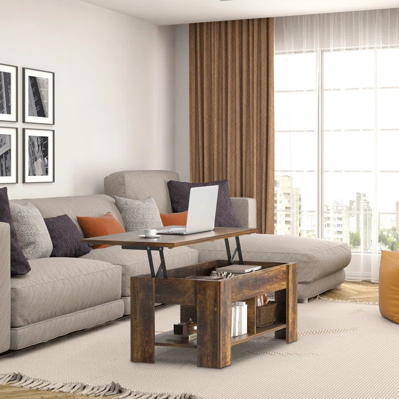 Sparta Black Lift Top Extendable Coffee Table with Storage