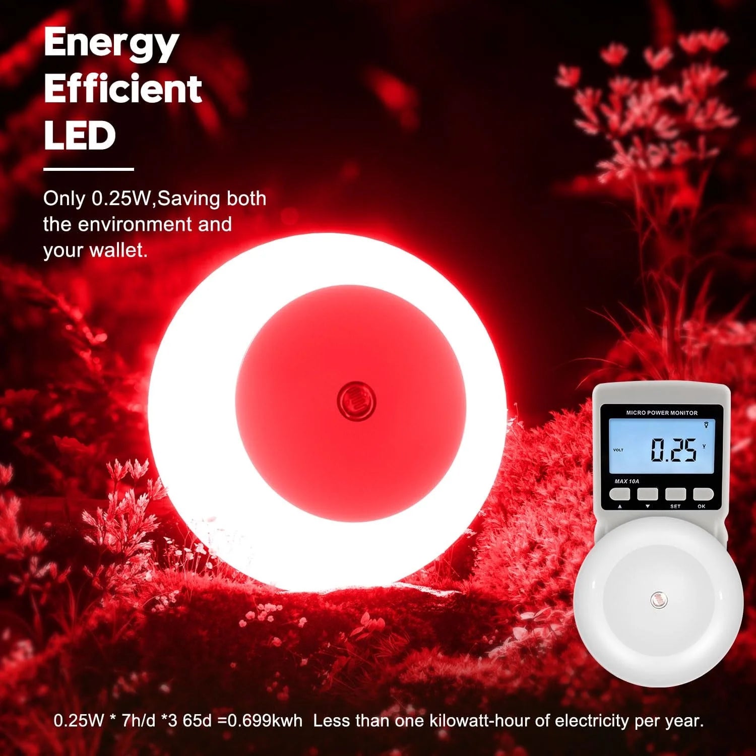 6 Pack Smart Sensor LED Night Light Plug In, Auto Dimming Wall Light for Adults & Kids, 0.5W Energy-Efficient Nightlight for Bedroom Bathroom Stairs - Fireproof ABS Material