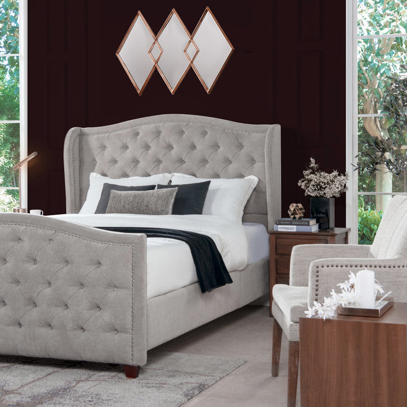 Coleman Upholstered Wingback Bed