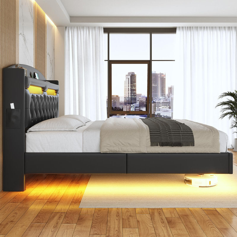 Mickail Modern Upholstered Bed with Storage Drawers – Stylish, Space-Saving Elegance for Your Bedroom