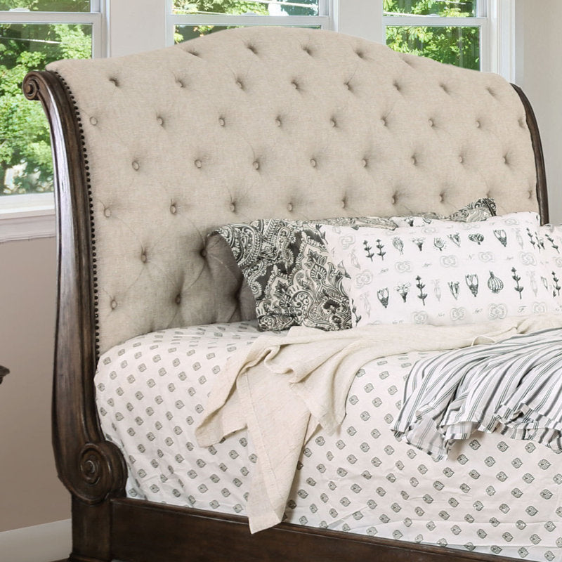 Elegant Amad Heights Sleigh Bed by Lark Manor – Classic Design with Timeless Comfort