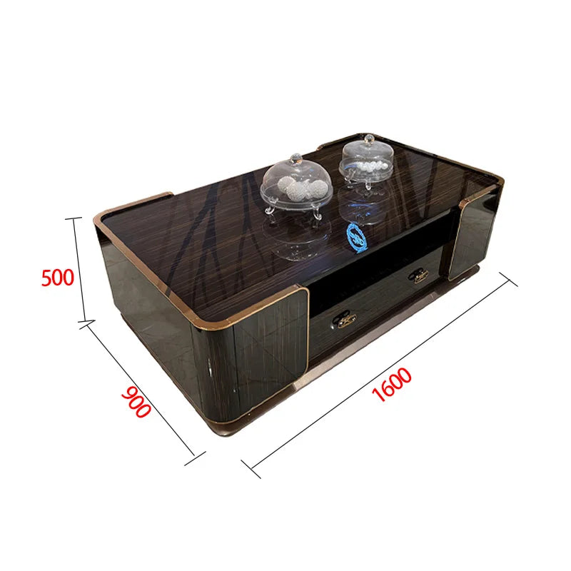 Italian Light Luxury Coffee Table, Postmodern Bentley Home Paint, Minimalist Armani Style Solid Wood Furniture, Living Room