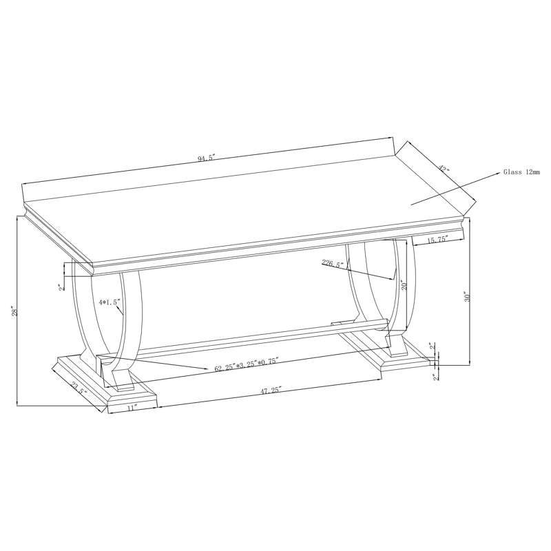 Westhampton Glass Top Trestle Dining Set