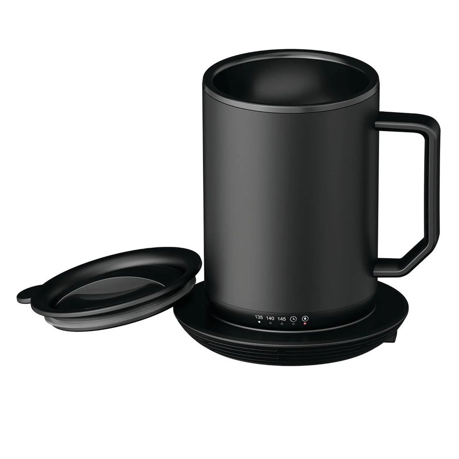 & Charging Coaster, 12Oz. Stainless Steel Self Heating Coffee Mug with Lid, 3.5" X 3.5" X 5"