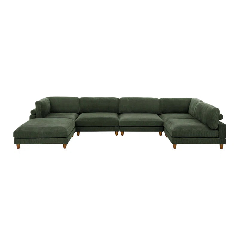 Espinosa 6 - Piece Slipcovered Corduroy Sectional