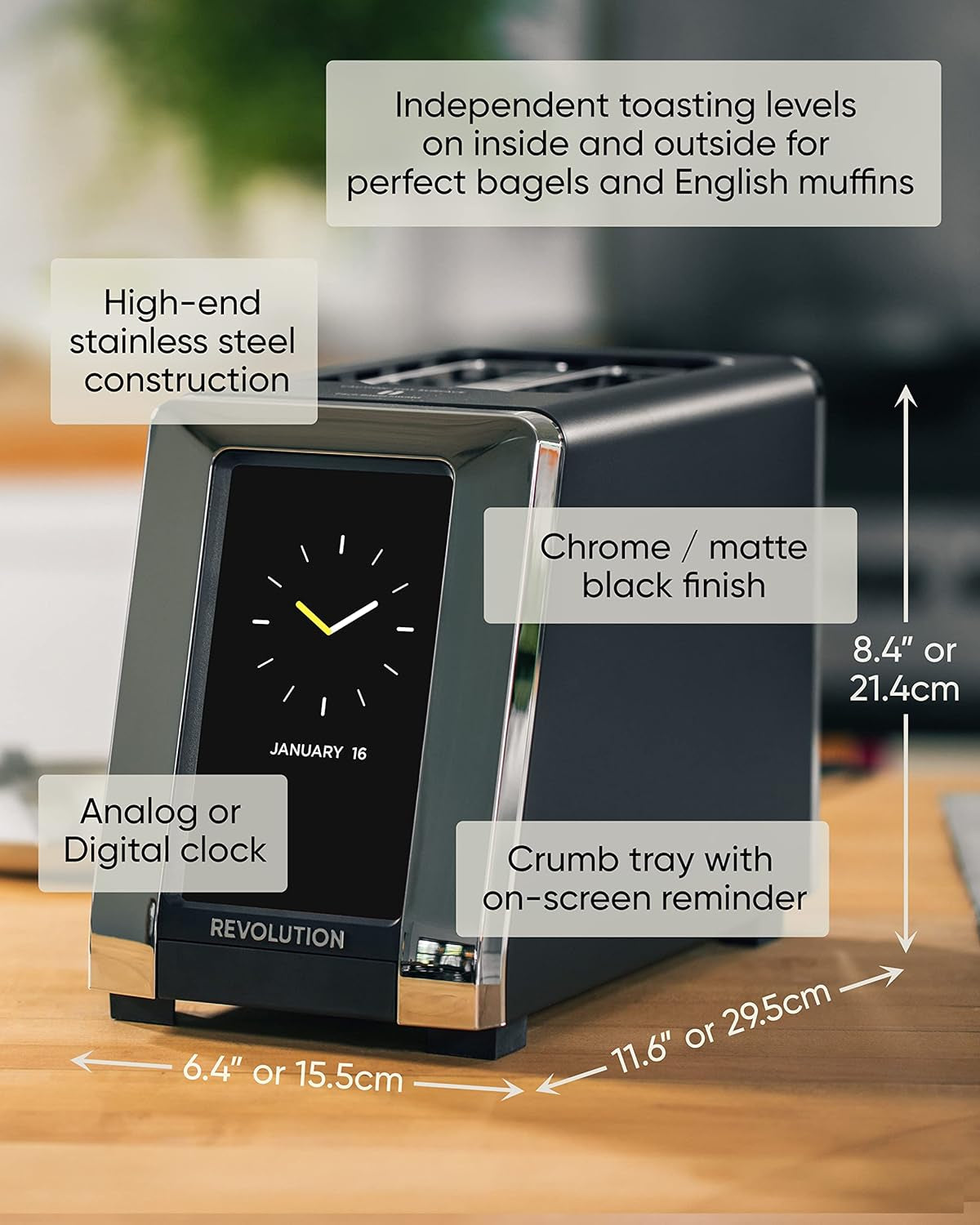 R180B High-Speed Touchscreen Toaster, 2-Slice Smart Toaster with Patented Instaglo Technology & Toastie Panini Press