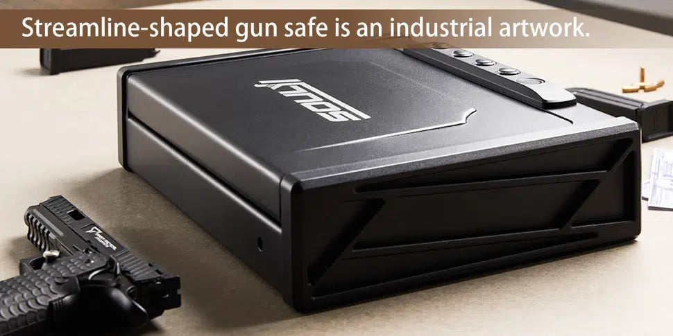 Soulyi Quick Access Digital Gun Safe - Biometric Fingerprint Lock, Secure 3-Gun Storage - Home Defense Safety with Fast, Reliable Access