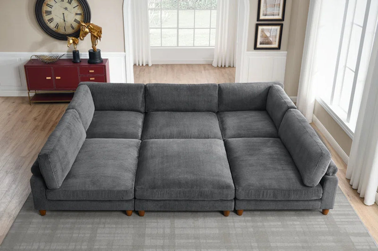 Espinosa 6 - Piece Corduroy Sectional