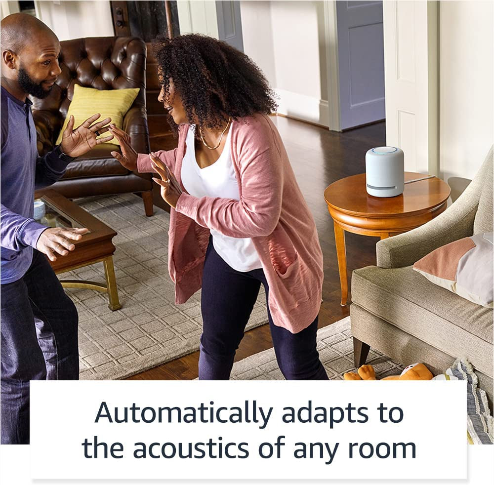 Like-New  Echo Studio (Newest Model), Our Best-Sounding Alexa Speaker, Perfect for Living Rooms, Family Rooms, and Other Large Spaces, Glacier White