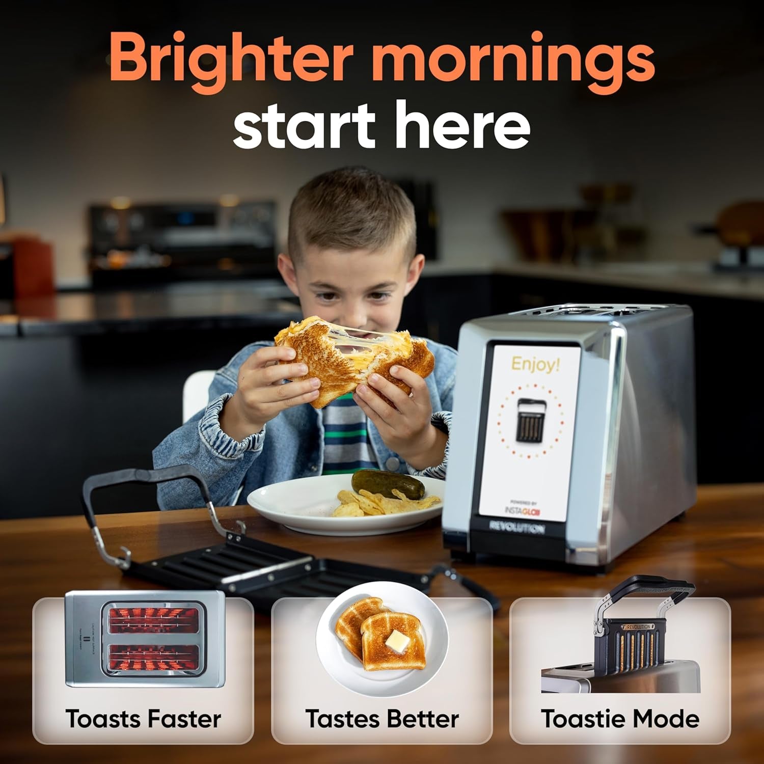 R180 Connect plus Smart Toaster with Touchscreen (Bundle with Toastie Press & Warming Rack) Choose from 40+ Bread Types, 7 Browning Levels, & Toastie Press Mode