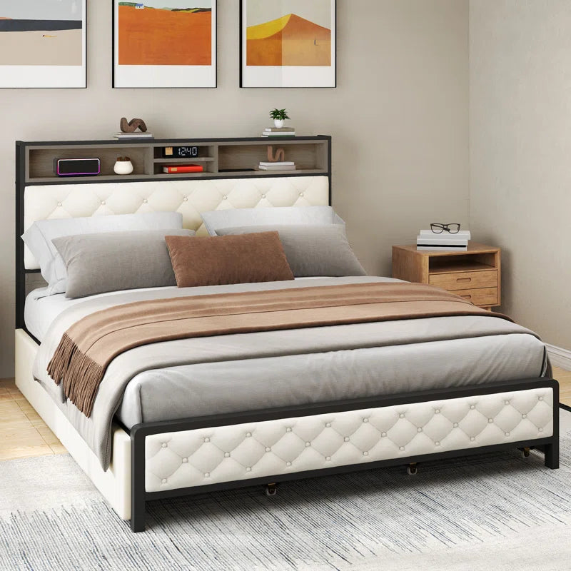 Naumann Upholstered Storage Bed with Built in USB Port