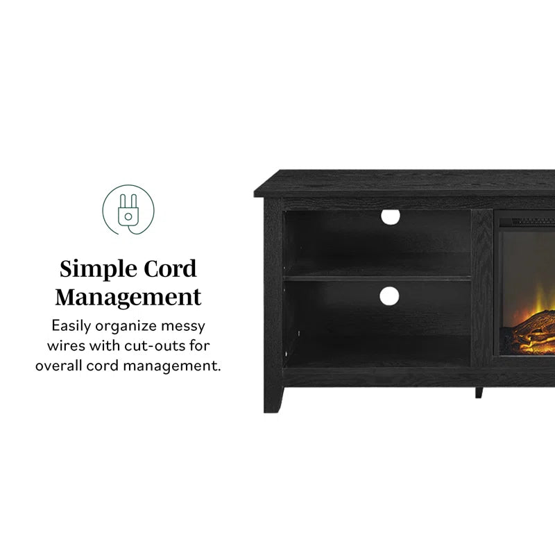 Kneeland 70" Open Storage TV Stand with Electric Fireplace