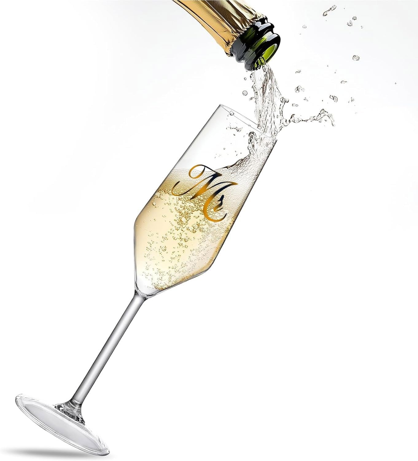 Mr. & Mrs. Champagne Flute Set, Wedding Decor - His and Hers, Wedding Toasting Glasses for Engagement Celebrations, Bridal Shower and Registry Idea, Tall Wine Glasses for Bride and Groom Gifts