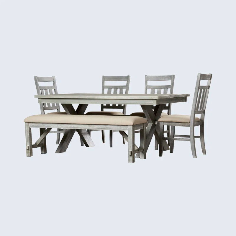 Gigi 6-Piece Upholstered Trestle Dining Set