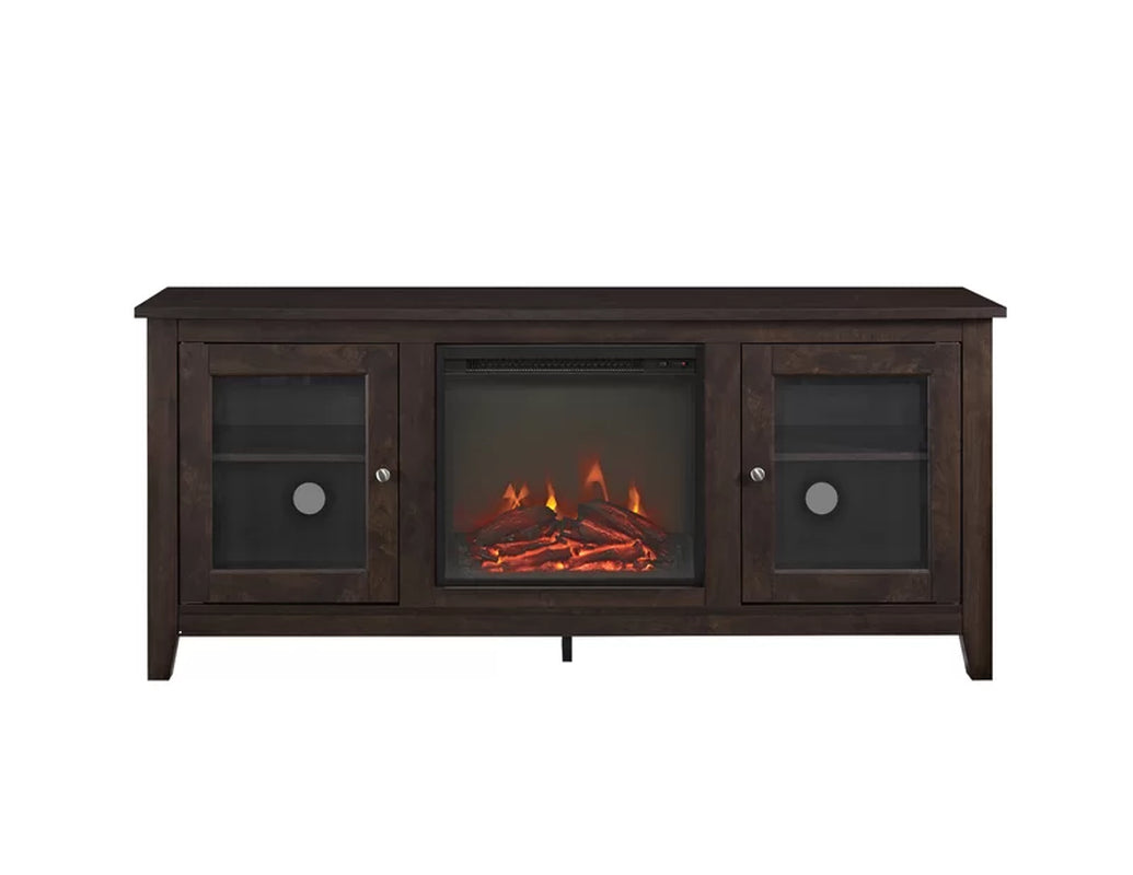 Kohn 58" 2-Door TV Stand with Electric Fireplace