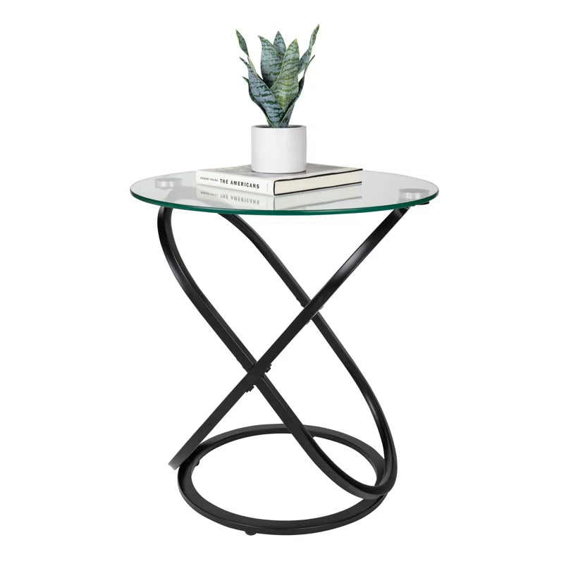 Dimitri Glass Top End Table