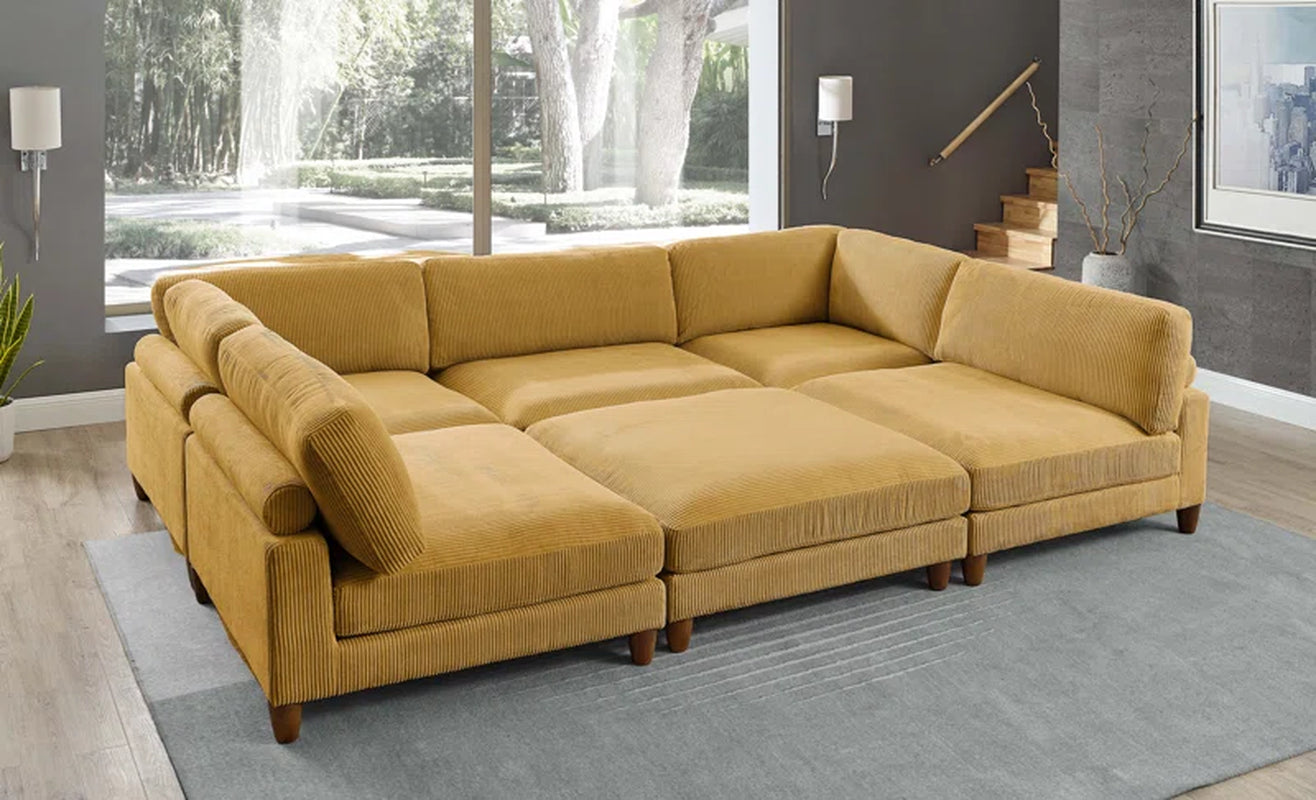 Espinosa 6 - Piece Corduroy Sectional