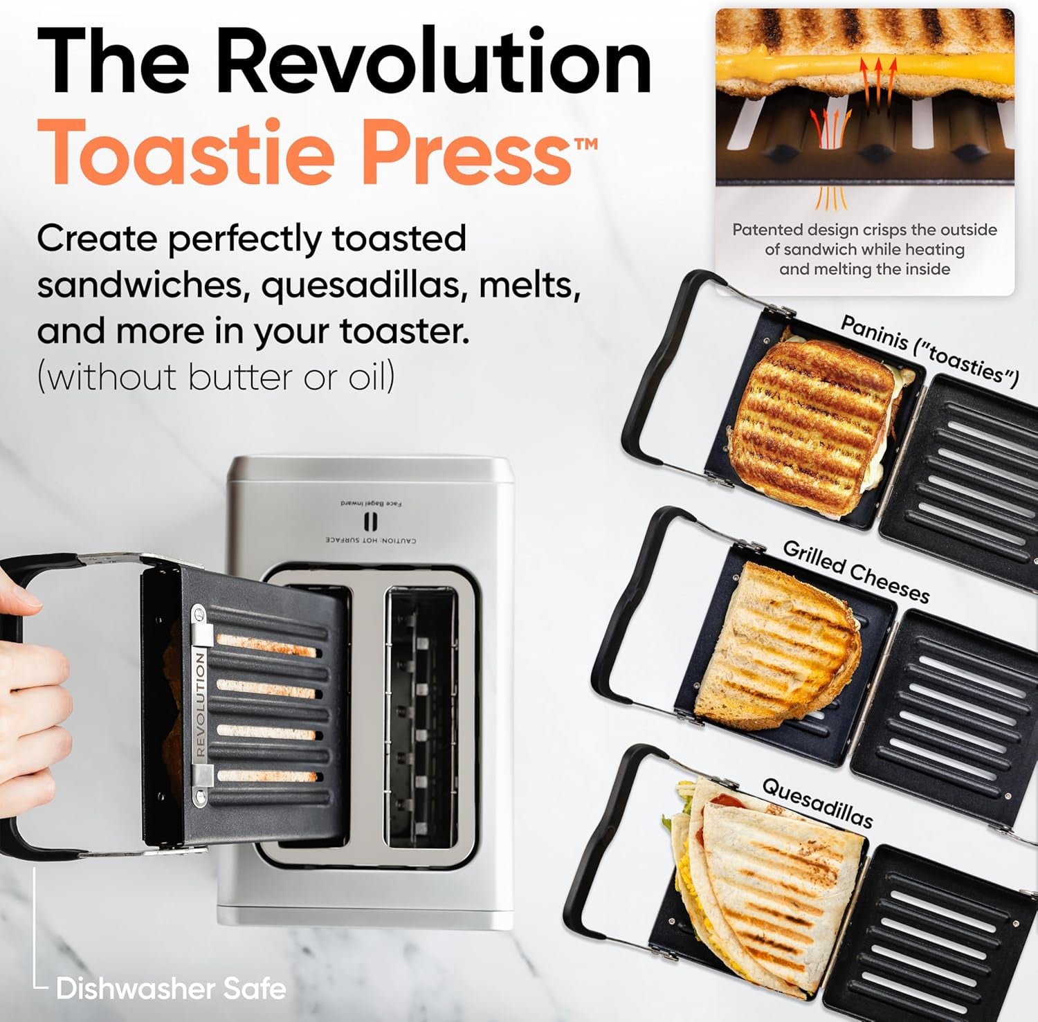 R180 Connect plus Smart Toaster with Touchscreen (Bundle with Toastie Press & Warming Rack) Choose from 40+ Bread Types, 7 Browning Levels, & Toastie Press Mode