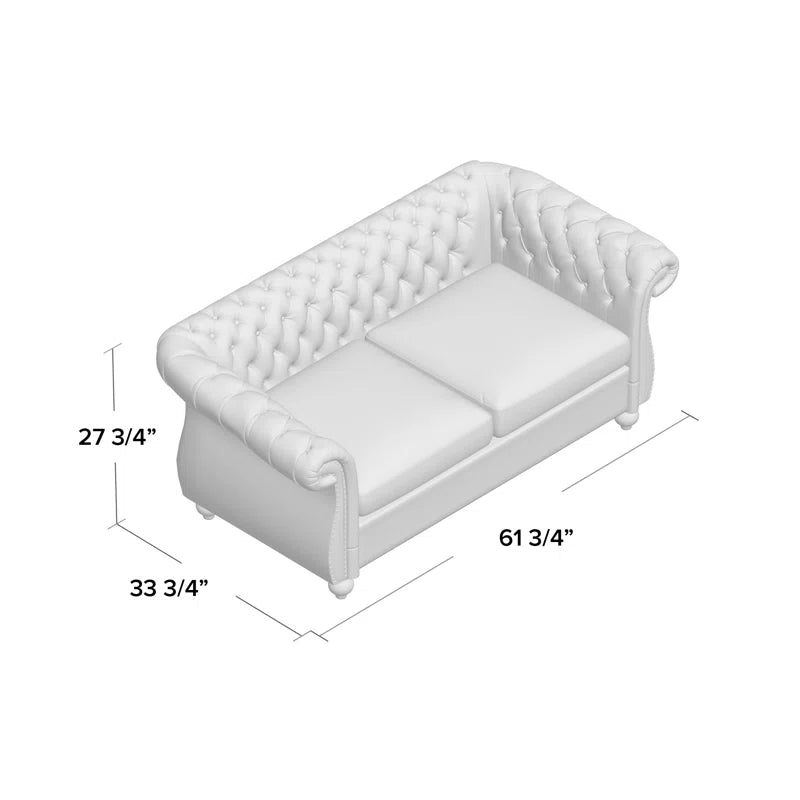 Pasillas 61.7" Rolled Arm Modular Loveseat