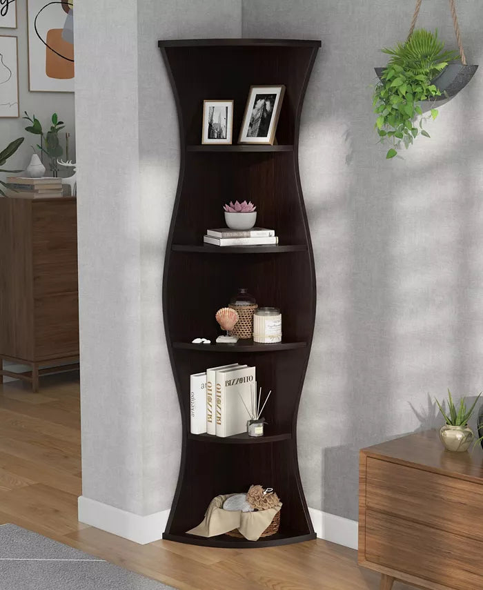 Seth 5 Shelf Corner Bookcase