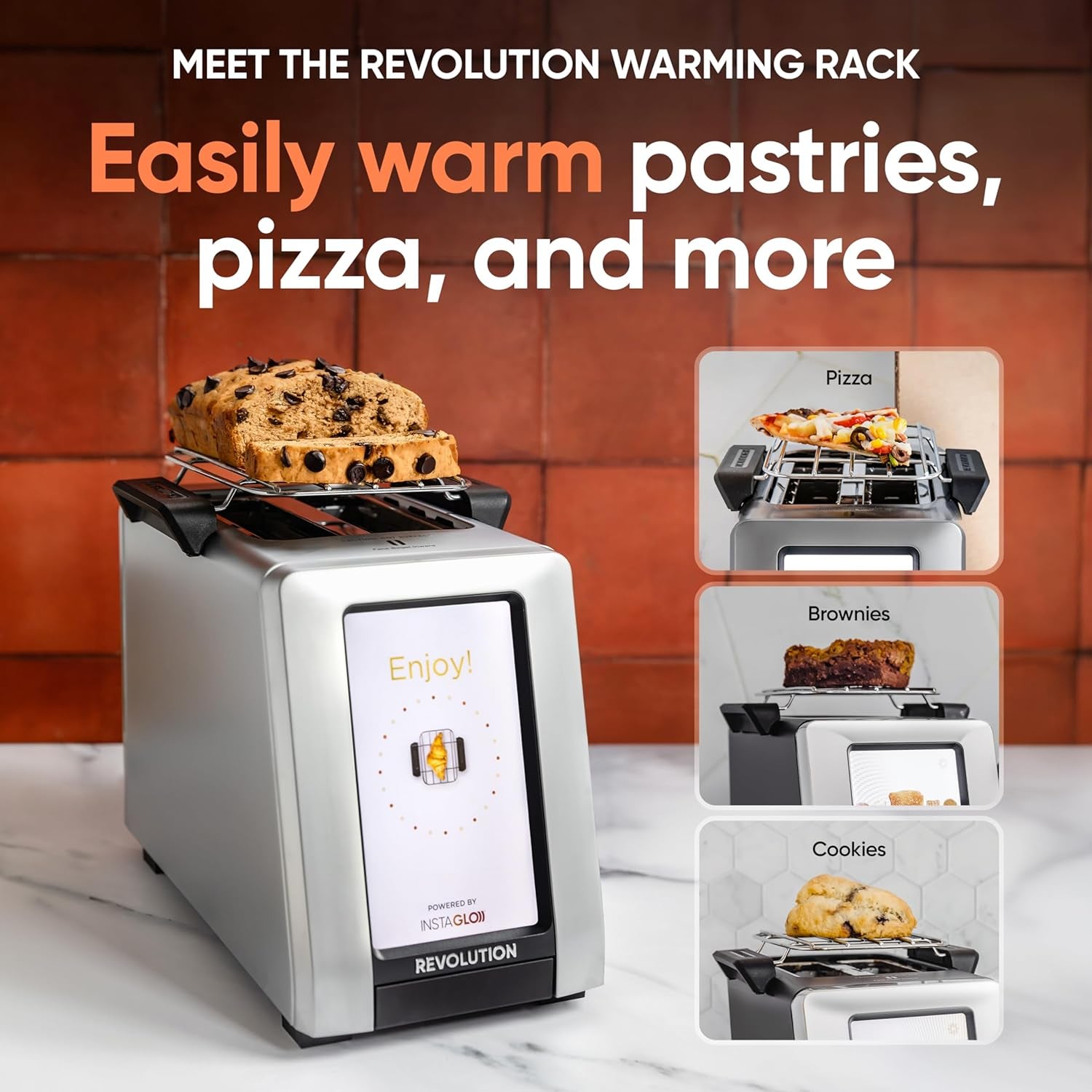 R180 Connect plus Smart Toaster with Touchscreen (Bundle with Toastie Press & Warming Rack) Choose from 40+ Bread Types, 7 Browning Levels, & Toastie Press Mode