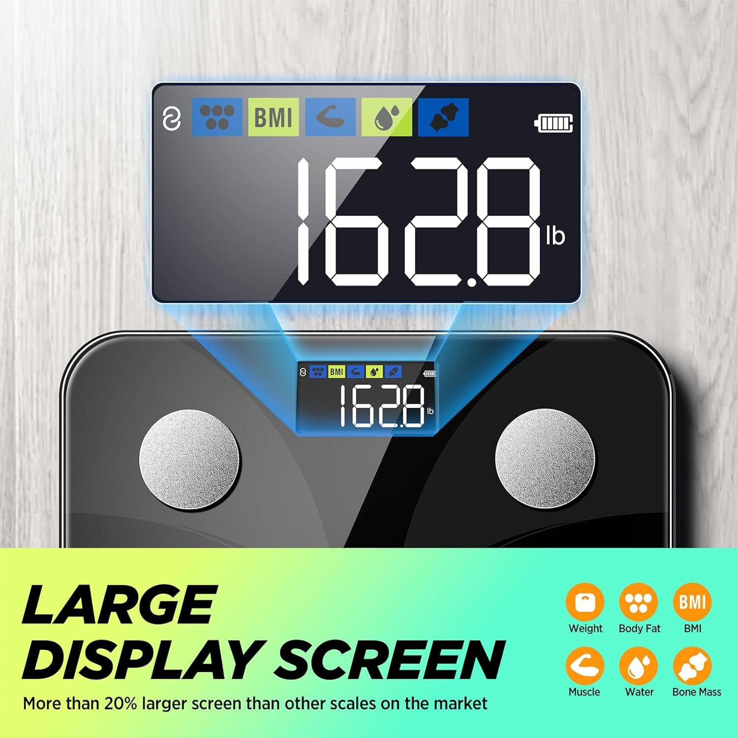 Scale for Body Weight and Fat Percentage,  Digital Accurate Bathroom Smart Scale with Large Display, FSA&HSA Eligible 13 Body Composition Analyzer Sync App