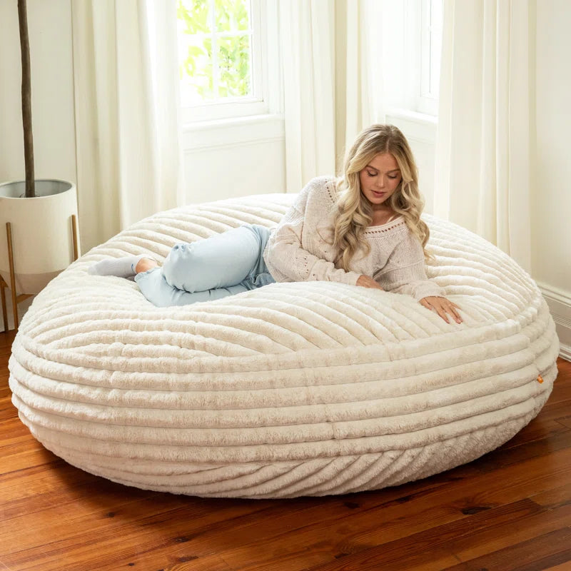 6 Foot Cocoon - Large Bean Bag Chair - Mondo Faux Fur