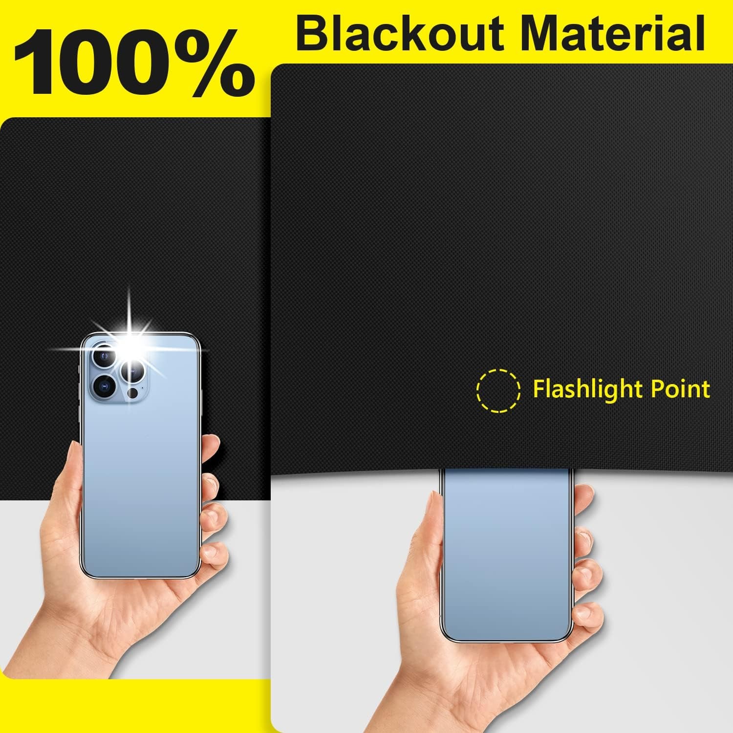 100% Blackout Curtains for Bedroom, 118" X 57" Portable Blackout Window Cover Film, No Drilling Travel Black Out Curtains, Sun Light Blocker Black Out Shades Blinds for Nursery Media Dorm Room