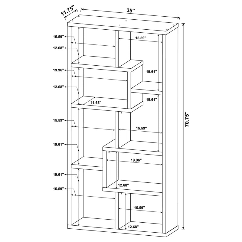 Tello 10-Shelf Geometric Bookcase