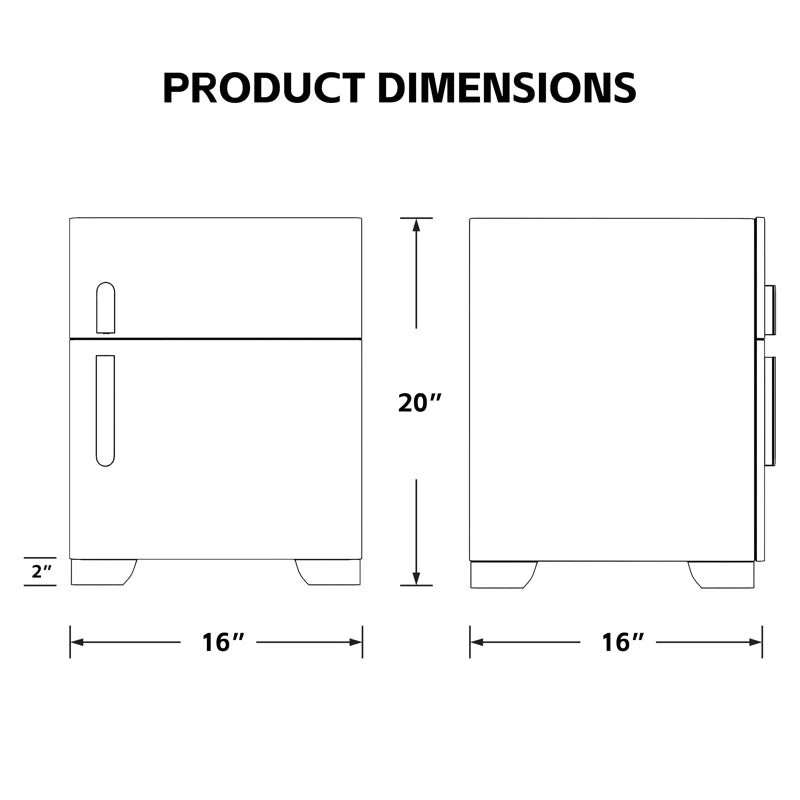 Wynton 1 - Drawer Nightstand (Pre-Assembled) with Safe Case, Wireless Charging, Led Light