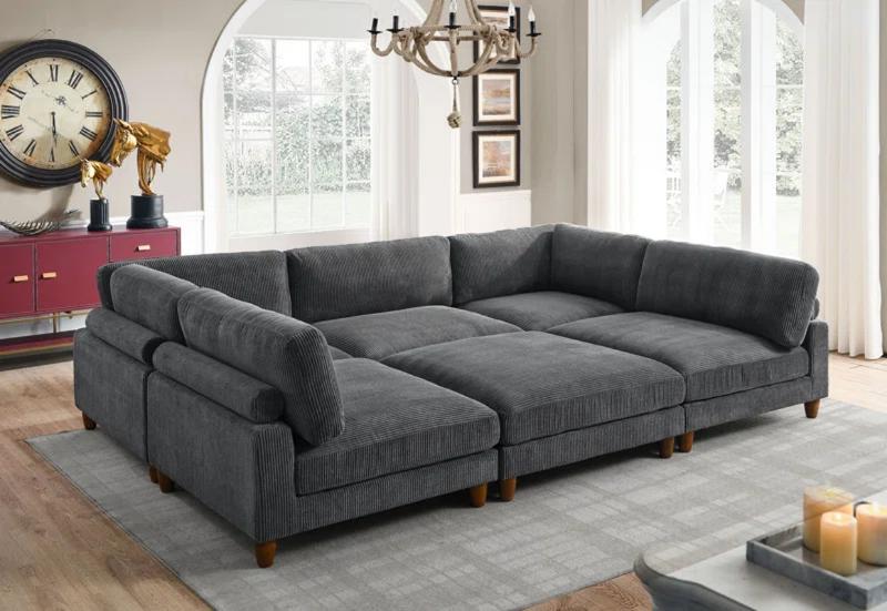 Espinosa 6 - Piece Corduroy Sectional