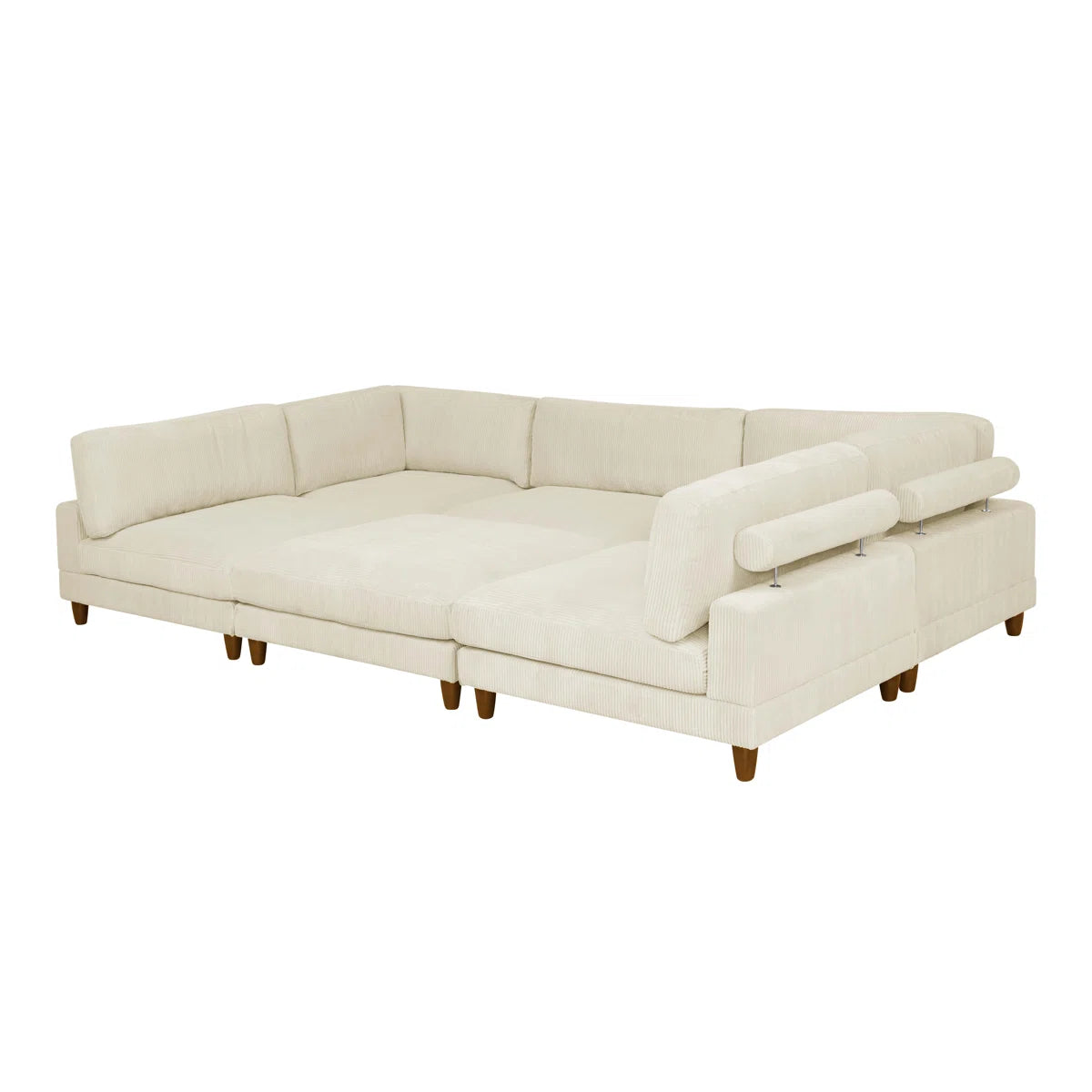 Espinosa™ 6-Piece Modular Sectional — Slipcovered Corduroy, Ottoman Included, Deep 30" Seat, Symmetrical | Lux Smart Home Living