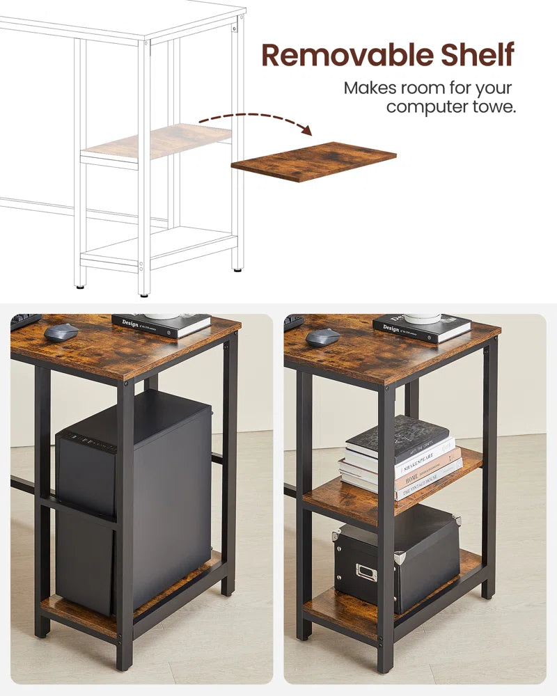 Enprise 54.3'' L-Shaped Metal Base Writing Desk