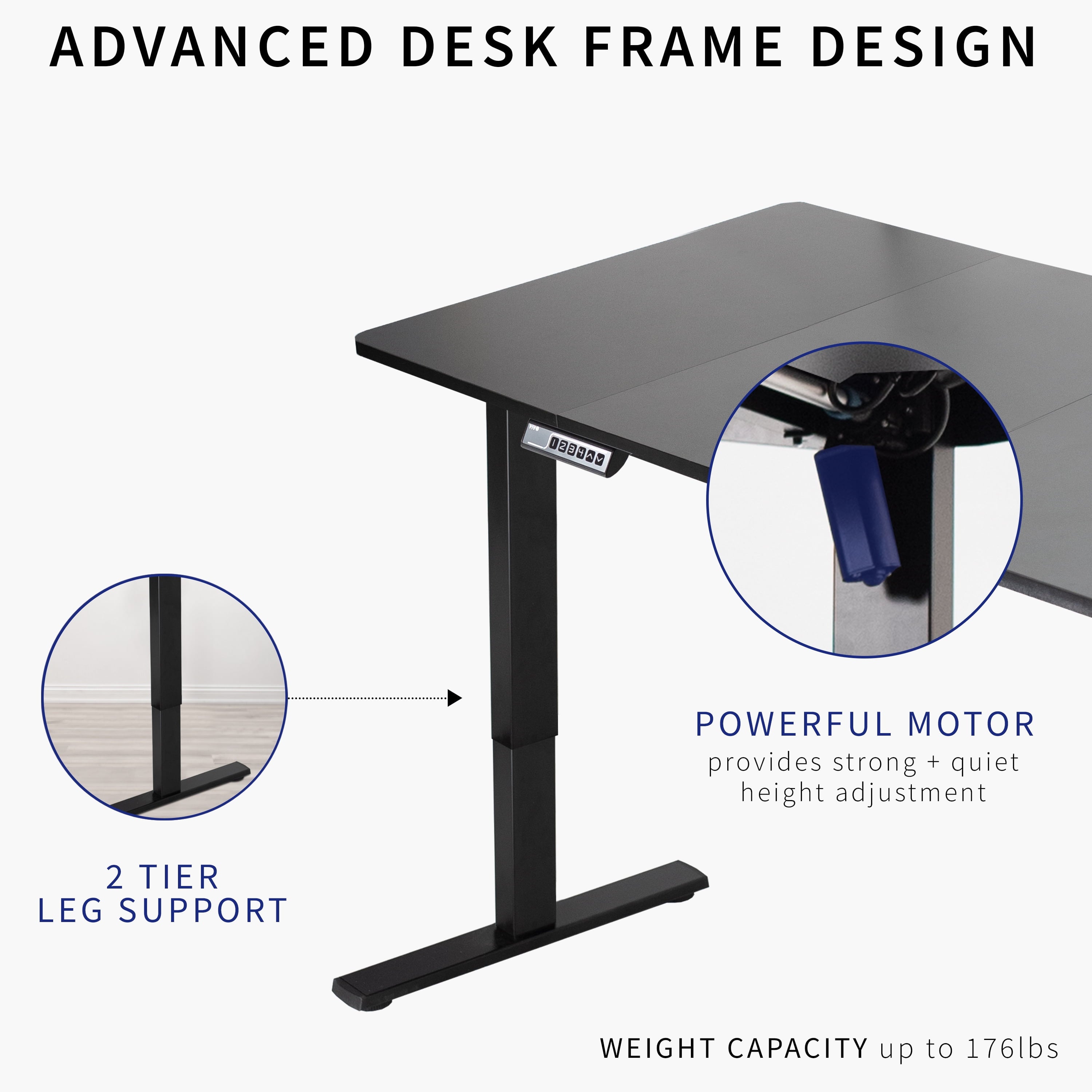 Electric 71” X 36” Stand up Desk, Dark Walnut Table Top, White Frame